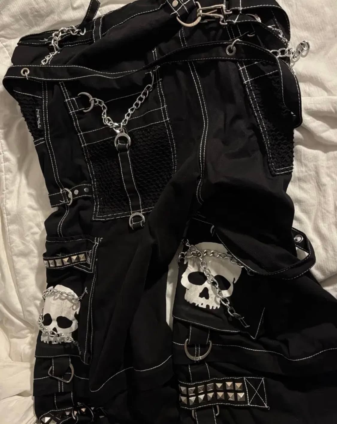 트립 Tripp nyc 슈퍼스컬 다크스트릿 체인 팬츠 L 고스펑크  상품이미지5