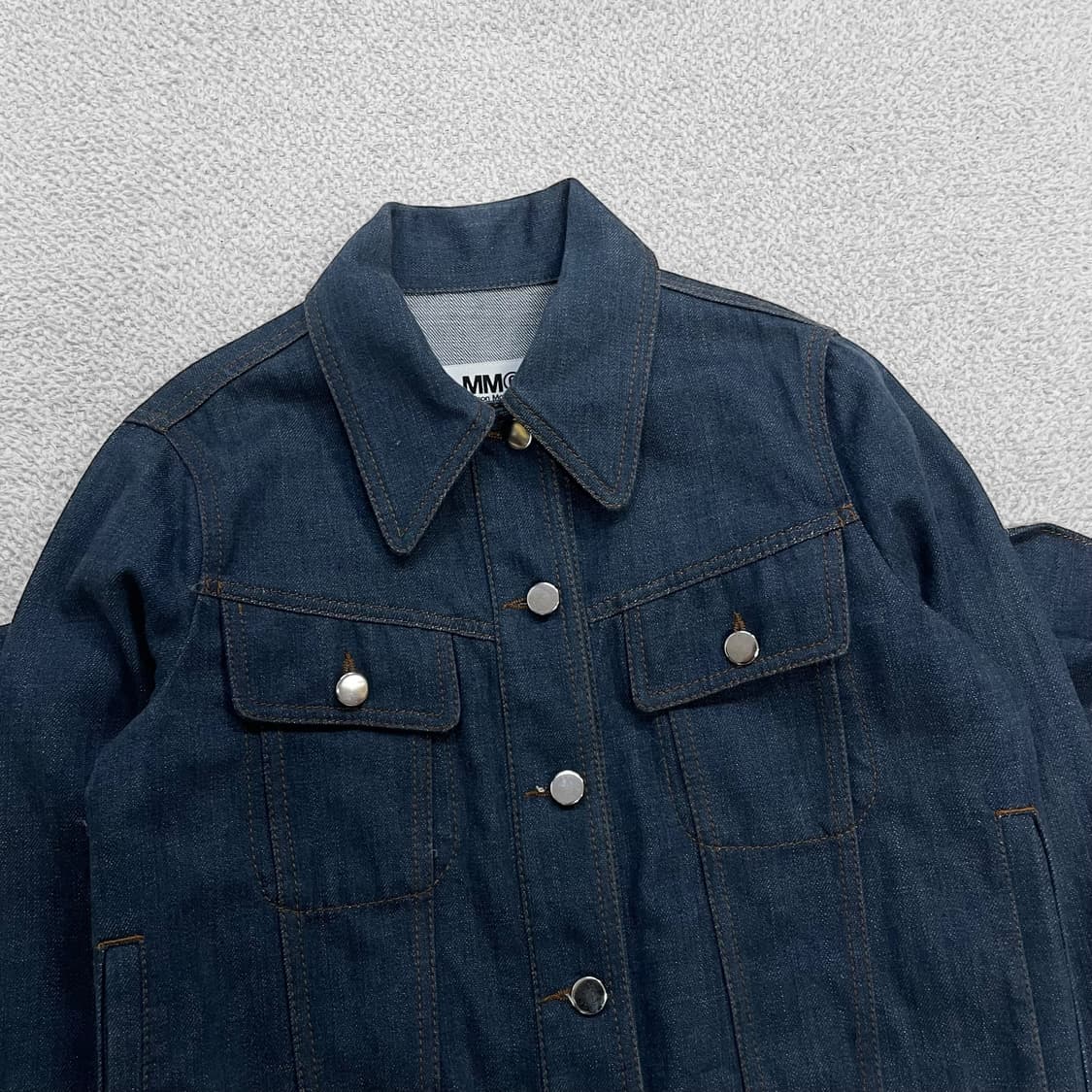 MM6 메종 마르지엘라 우먼스 프릴 셔링 셀비지 데님 자켓 상품이미지4