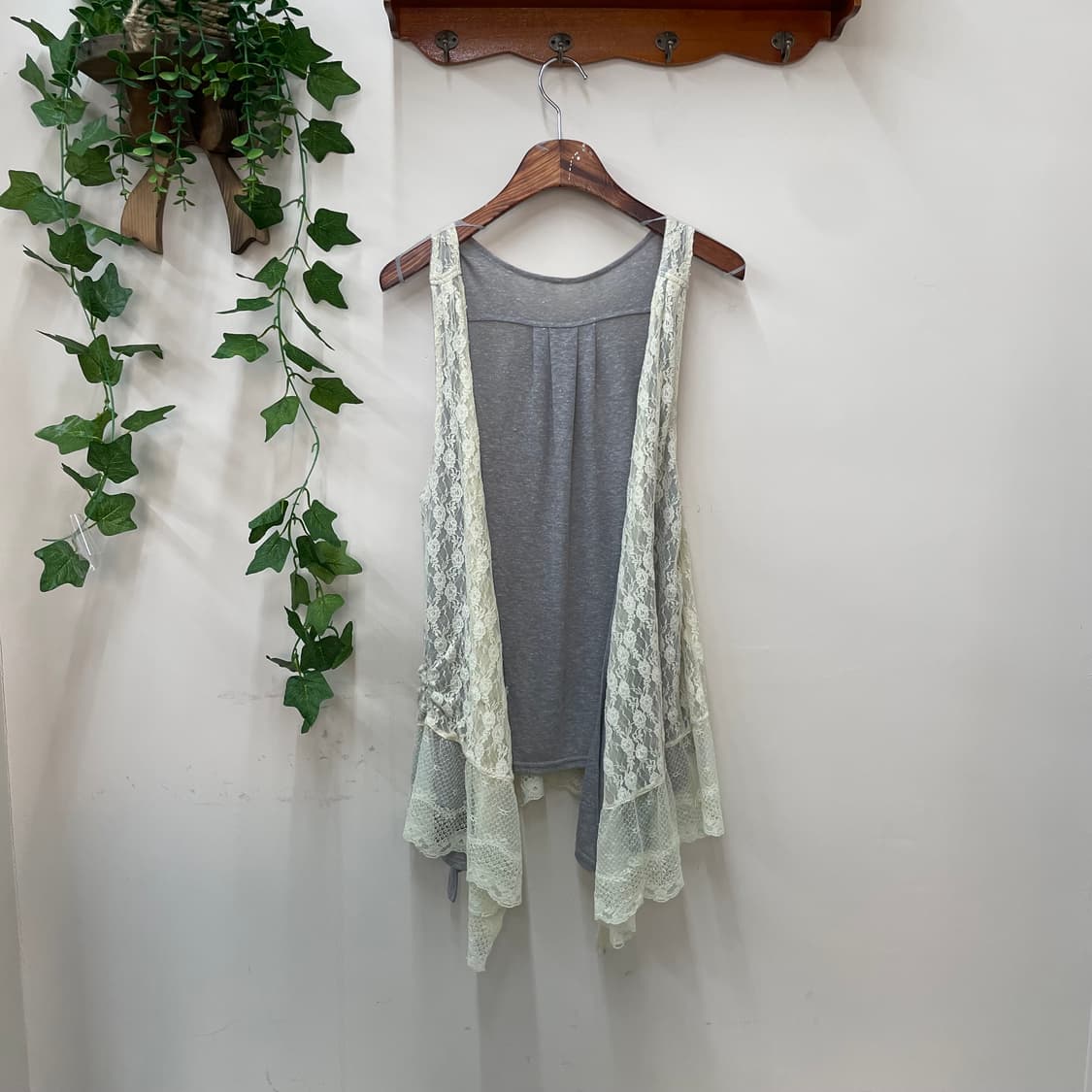 모리 페어리 여리 리버시블 그레이 레이스 2way 베스트 🏠 상품이미지3