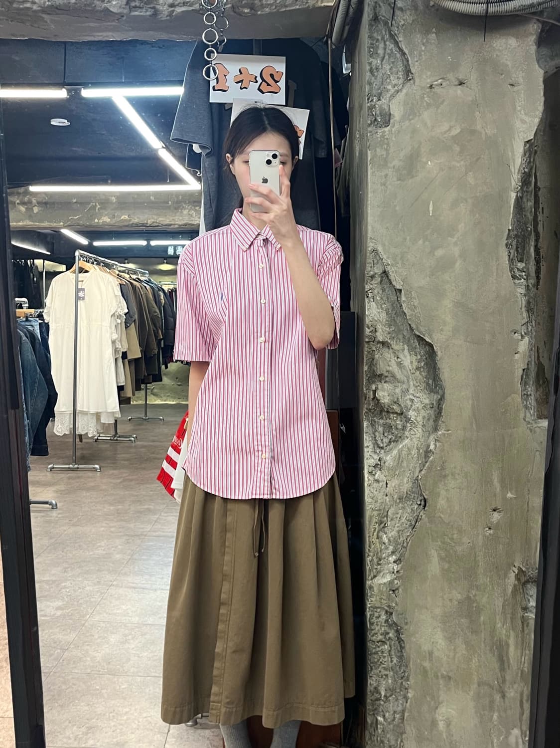 폴로 랄프로렌 스트라이프 반팔 셔츠 핑크 40 #csz4065 상품이미지2