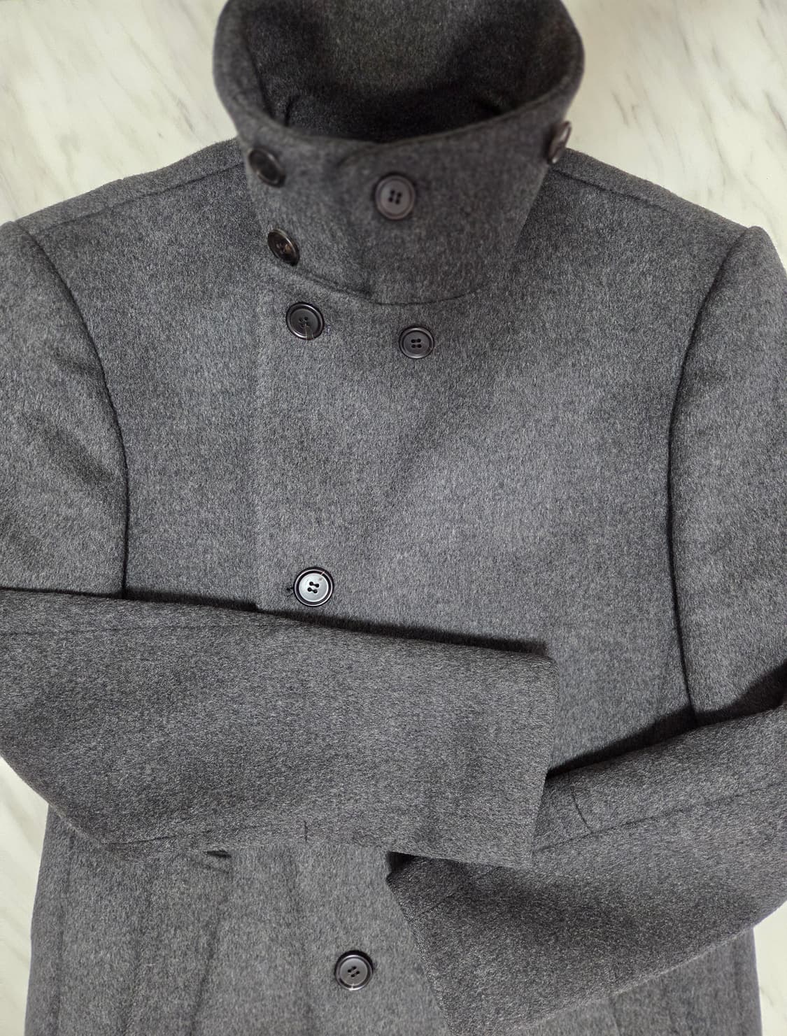 타임옴므 캐시미어 하이넥 하프 코트 상품이미지4