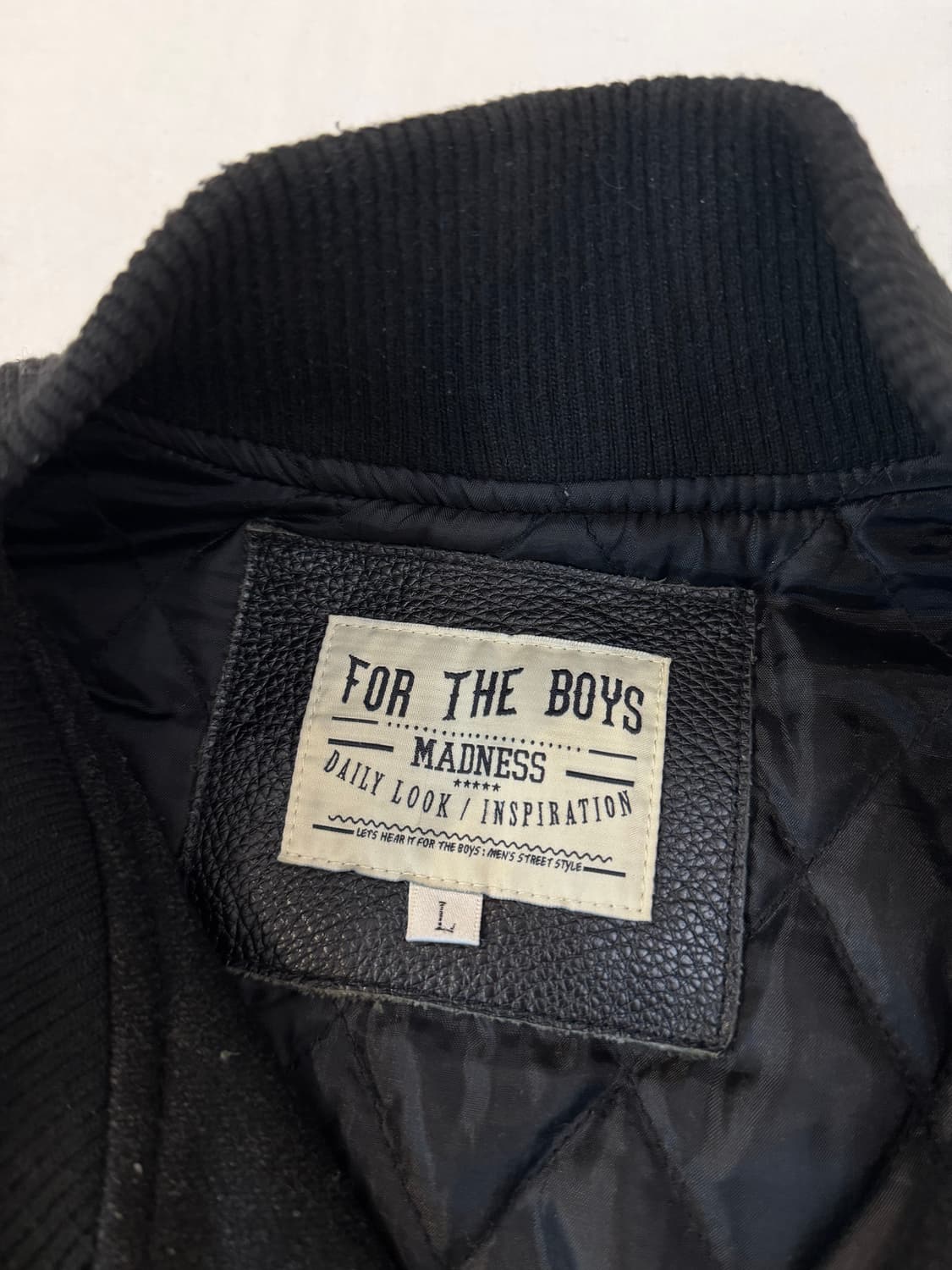 For The Boys Madness 캐시미어 가죽 바시티자켓 상품이미지7