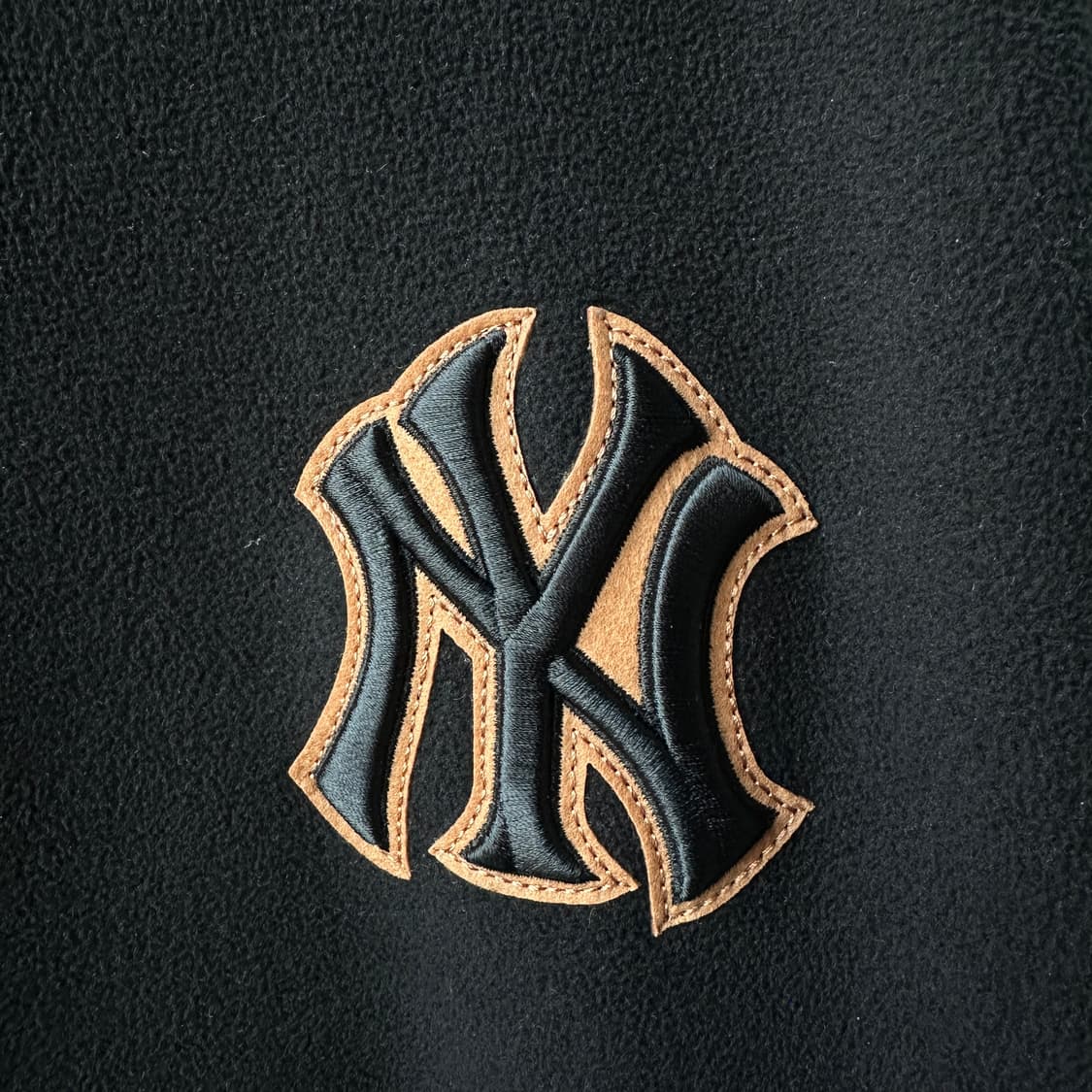 MLB 뉴욕 양키스 플리스 레더 야구 점퍼 블랙 95(M) 상품이미지4