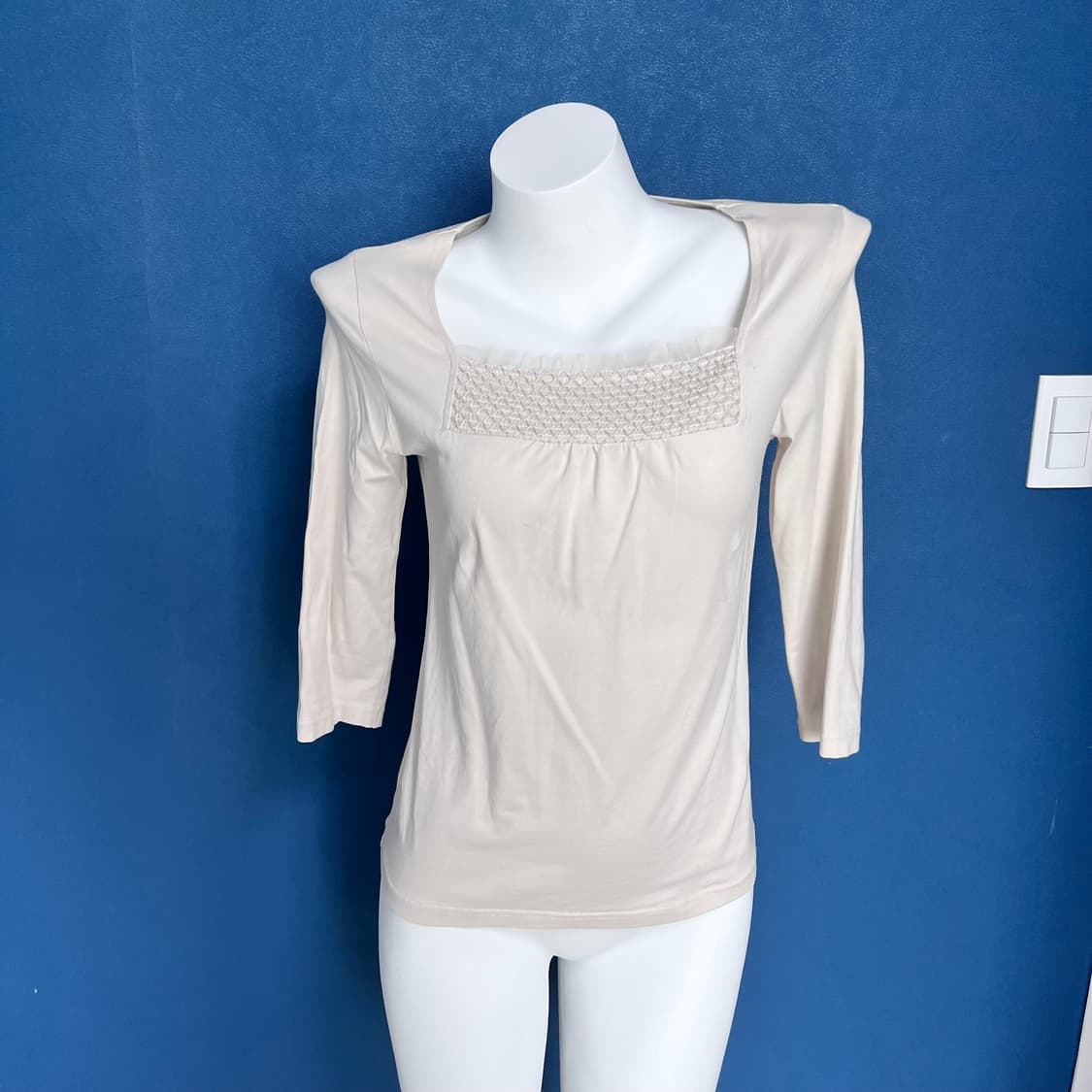 vintage 쿨아이보리 7부 상의 상품이미지1