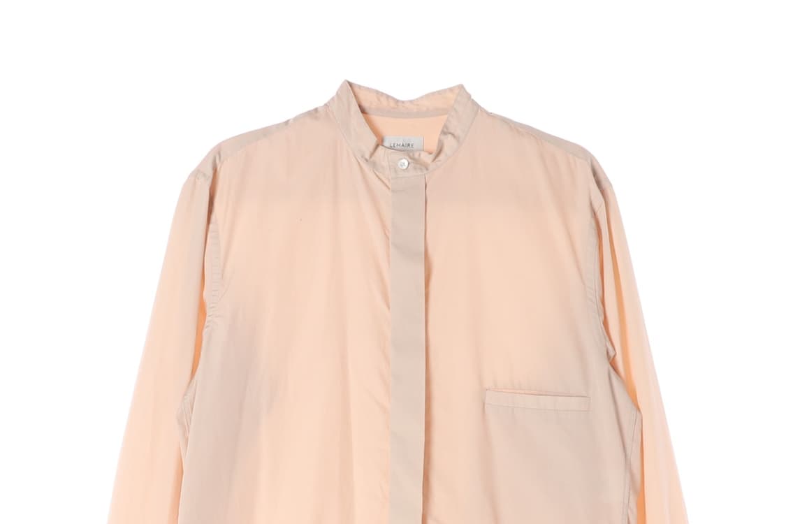 르메르 핑크 노카라 포켓 오버핏 긴팔 롱 긴팔 셔츠 M
 상품이미지3