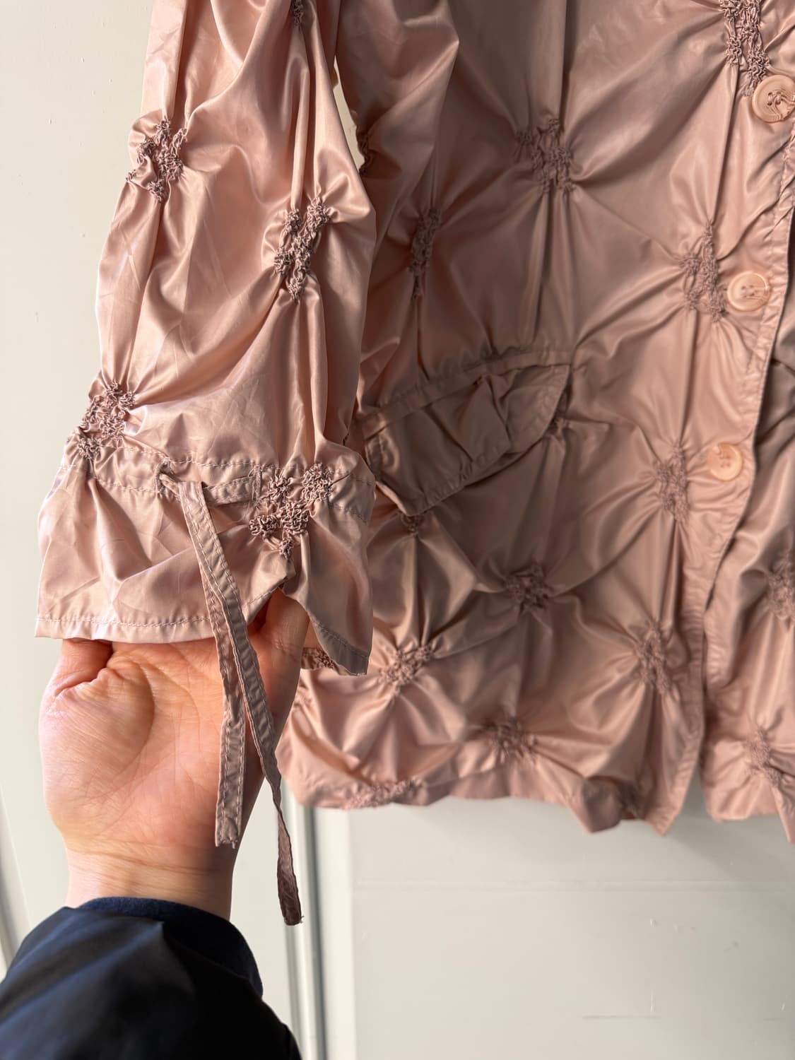 일본빈티지 더스티핑크 셔링 리본 자켓 상품이미지8