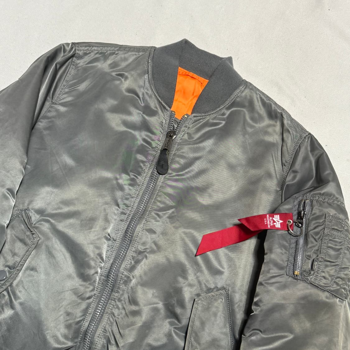 S 알파인더스트리 리버시블 ma-1 그레이 항공  자켓 상품이미지1