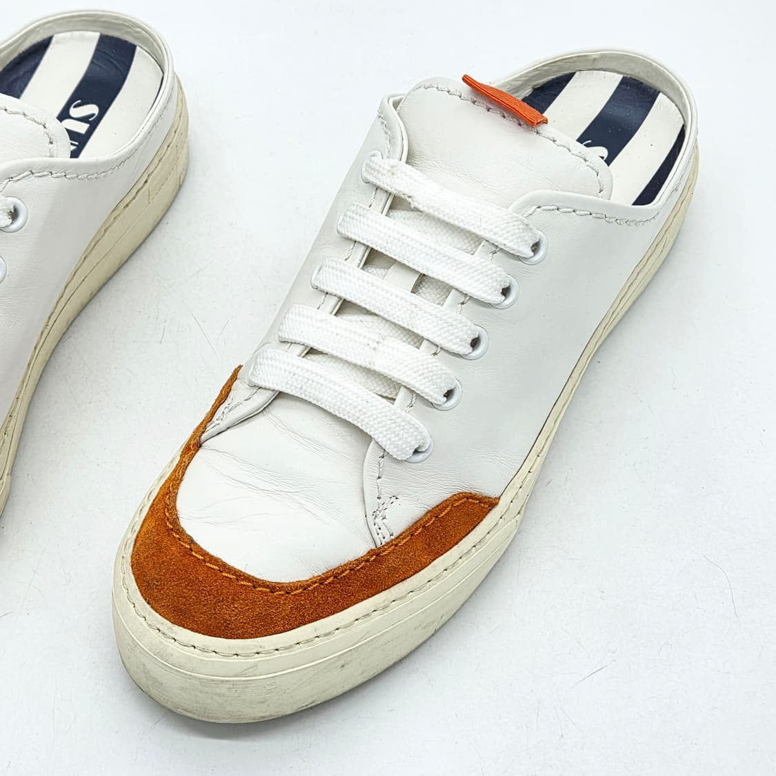 써네이 우먼스 사보 뮬 흰/주 (38) 상품이미지5