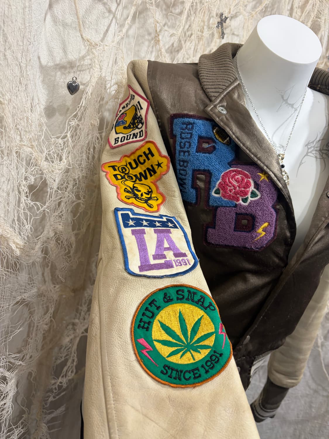 X-girl pacth varsity crop jacket 상품이미지6