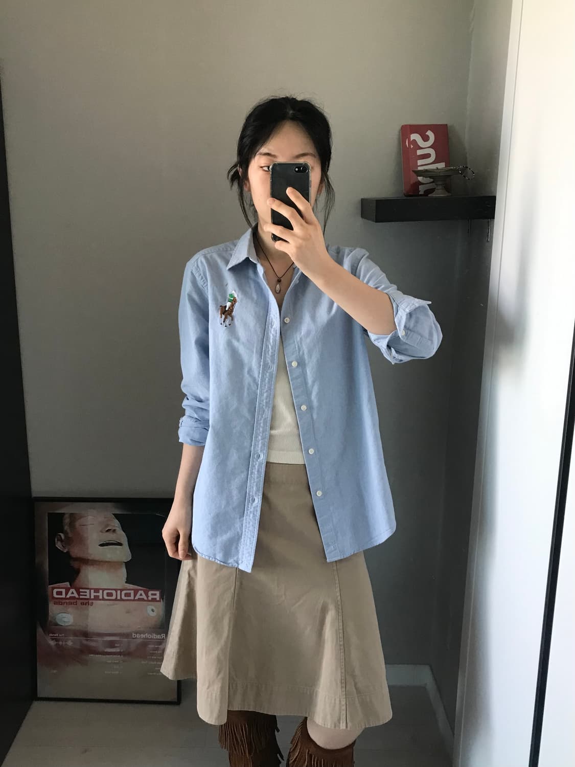 폴로 랄프로렌 빅포니로고 스카이블루 셔츠 상품이미지2