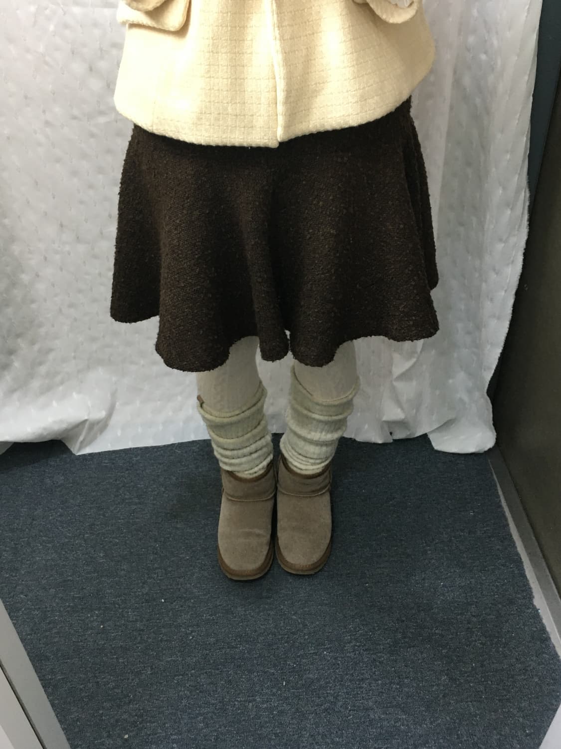 브라운 부클 미니 스커트 상품이미지4