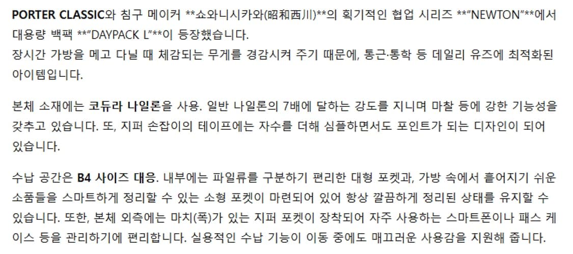 OS) 포터클래식 뉴턴 데이팩 백팩 상품이미지5