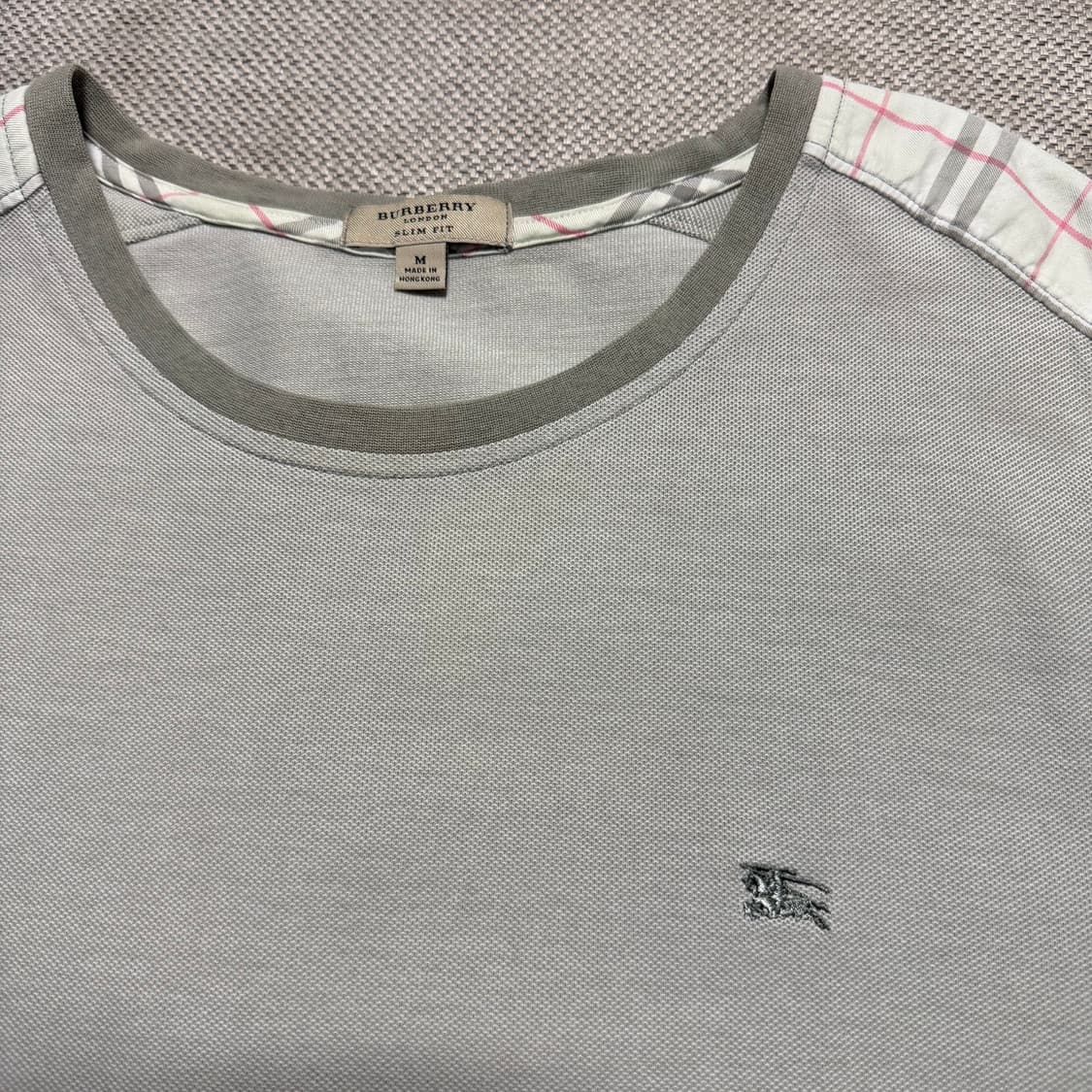 버버리 그레이 반팔 티셔츠 체크포인트 상품이미지2