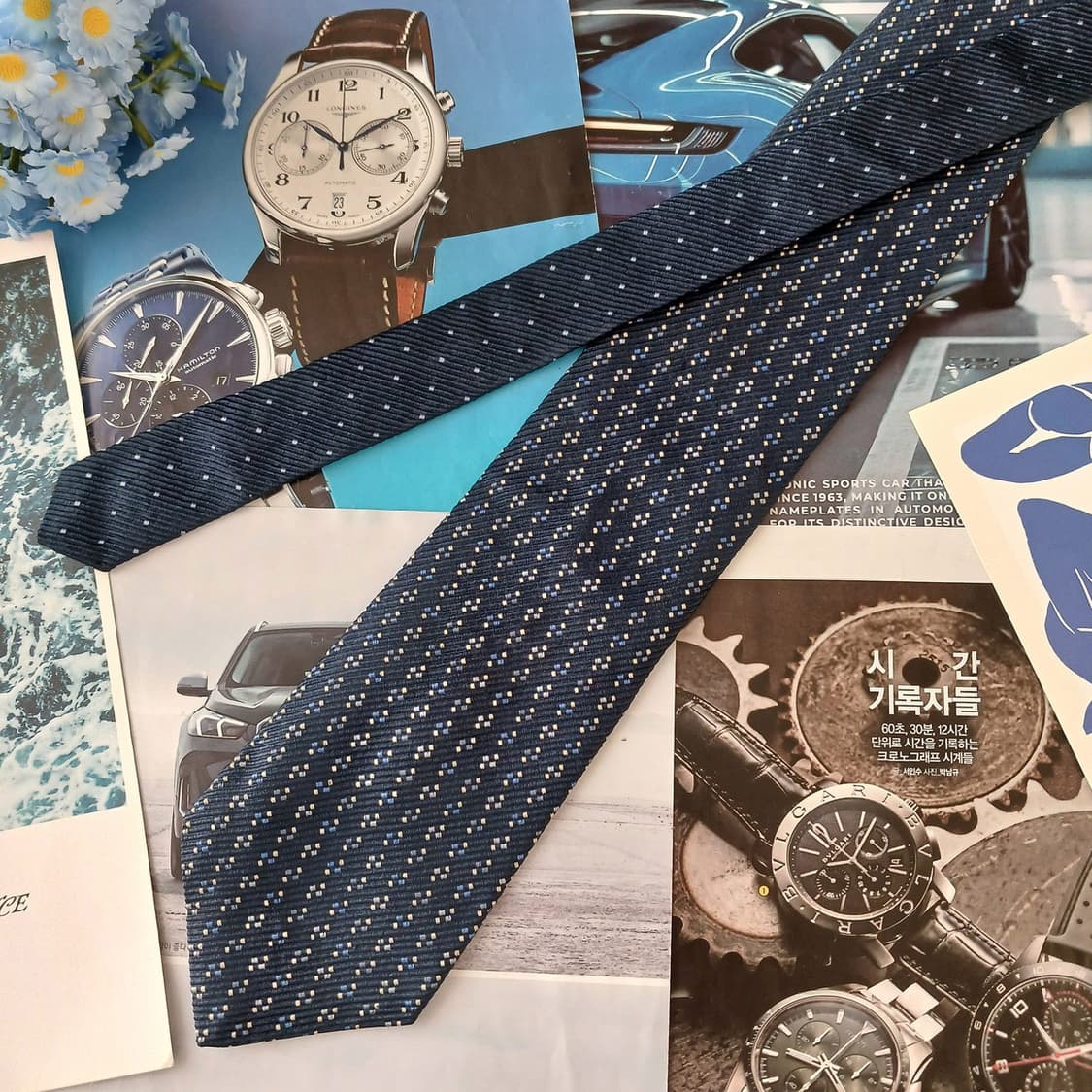 타미힐피거 실크 마이크로 패턴 넥타이 9.5cm A등급 A19206
 상품이미지3