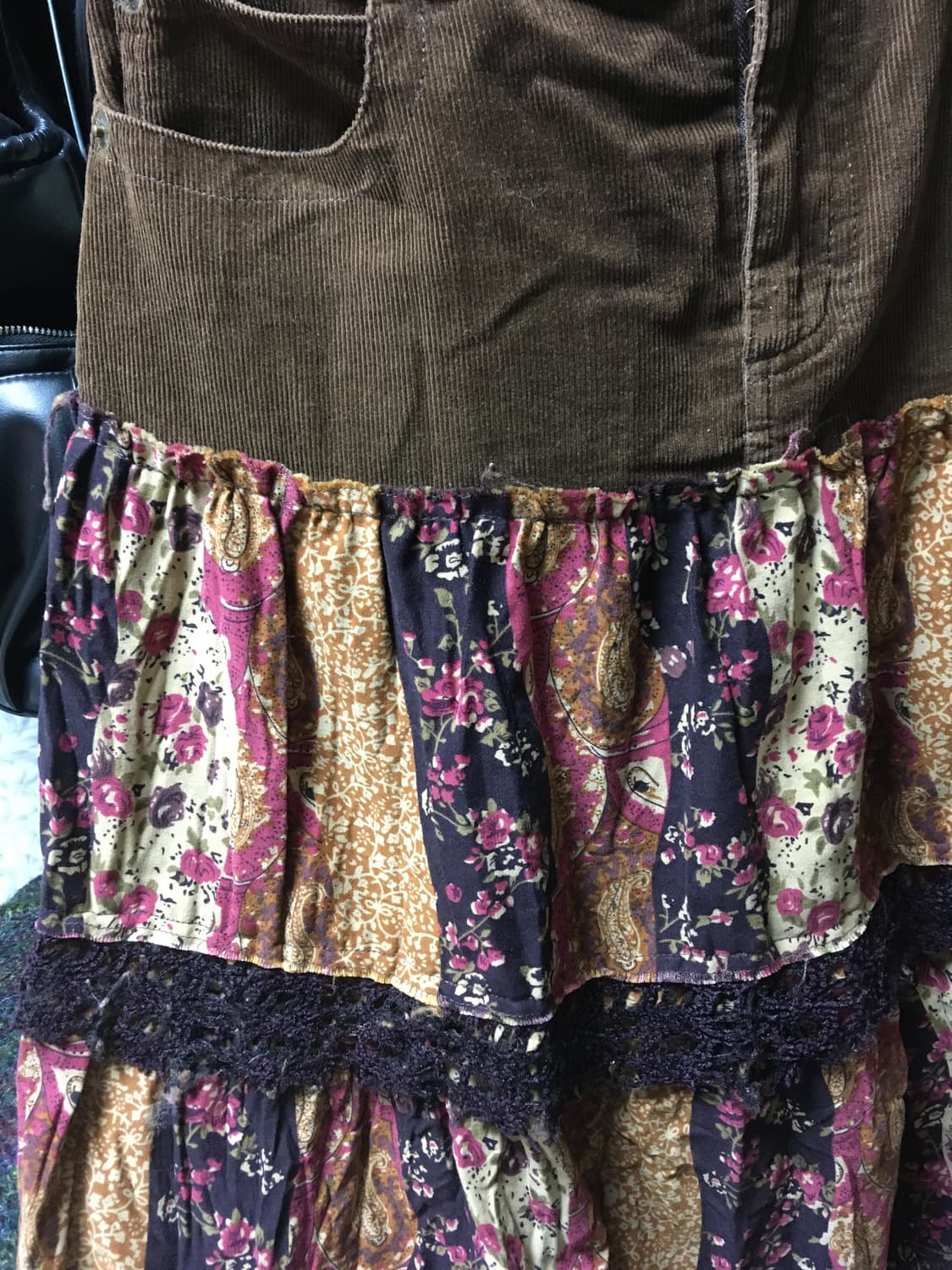 코듀로이 플라워 레이어드 스커트 상품이미지2