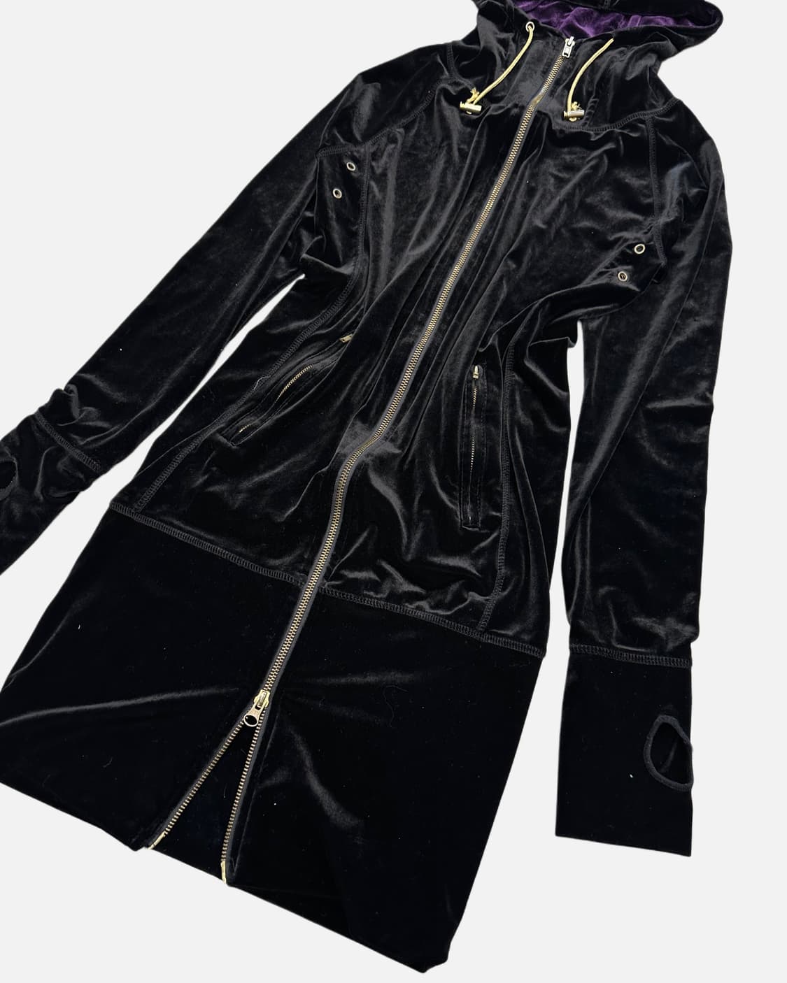 black velvet long hood zip-up 상품이미지4
