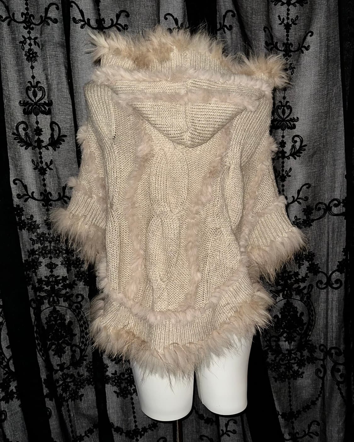rabbit fur brown cape 상품이미지5