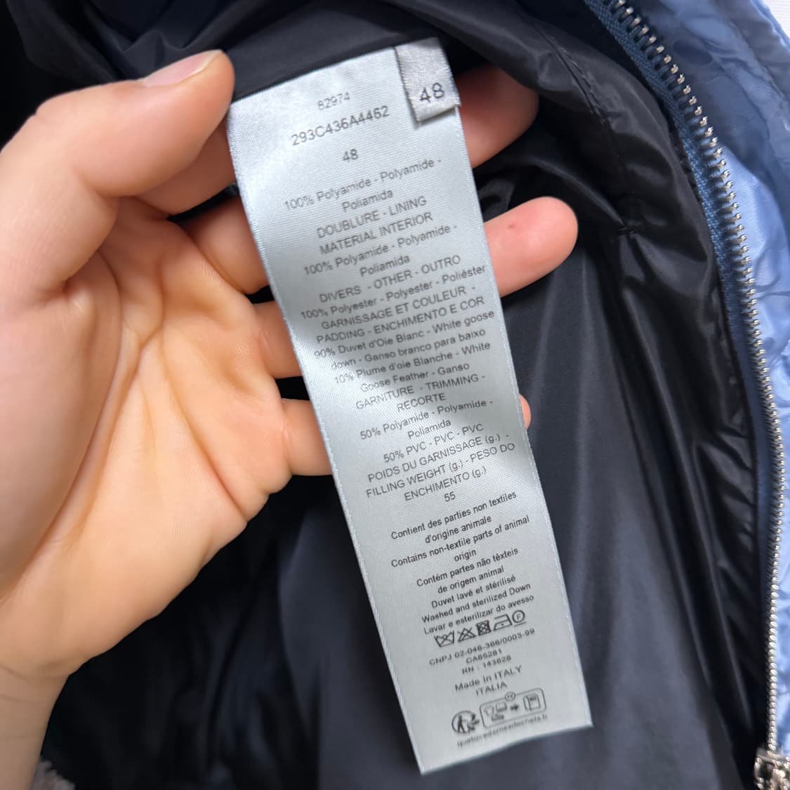 [S+급/48] 디올 오블리크 퀼팅 자켓 패딩 블루 상품이미지6