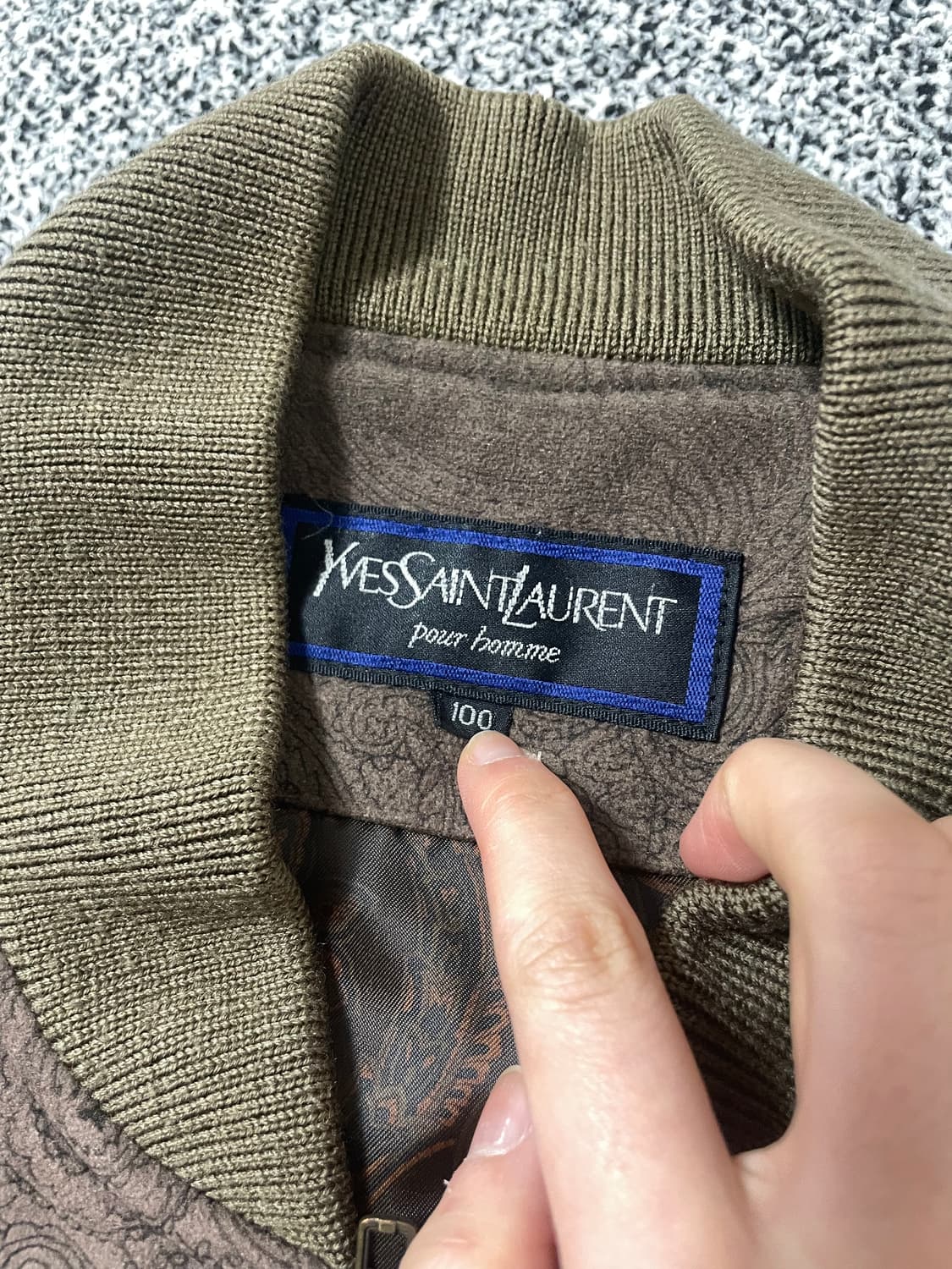 빈티지9. YSL 입생로랑 빈티지 페이즐리 패턴 스웨이드 블루종 자켓 상품이미지4