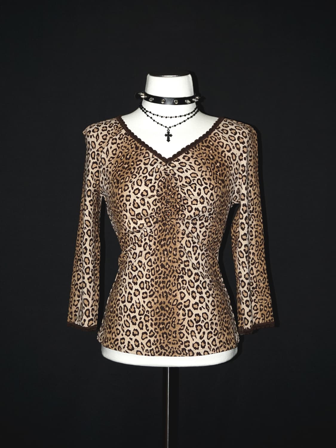 [GK] rhinestone shirring gyaru t  상품이미지2