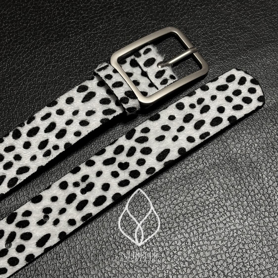 🌗 Dalmatian belt / 달마시안 호피 송치털 가죽 벨트 상품이미지5