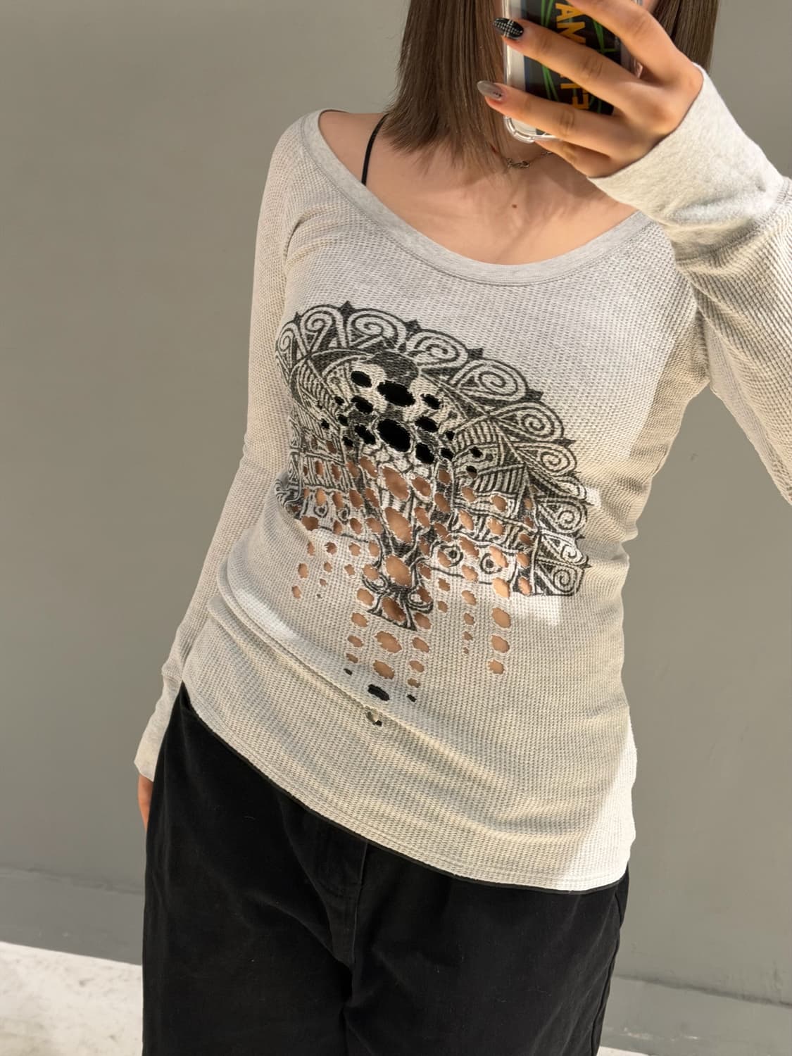 cut-out detail ribbed long sleeve 상품이미지3