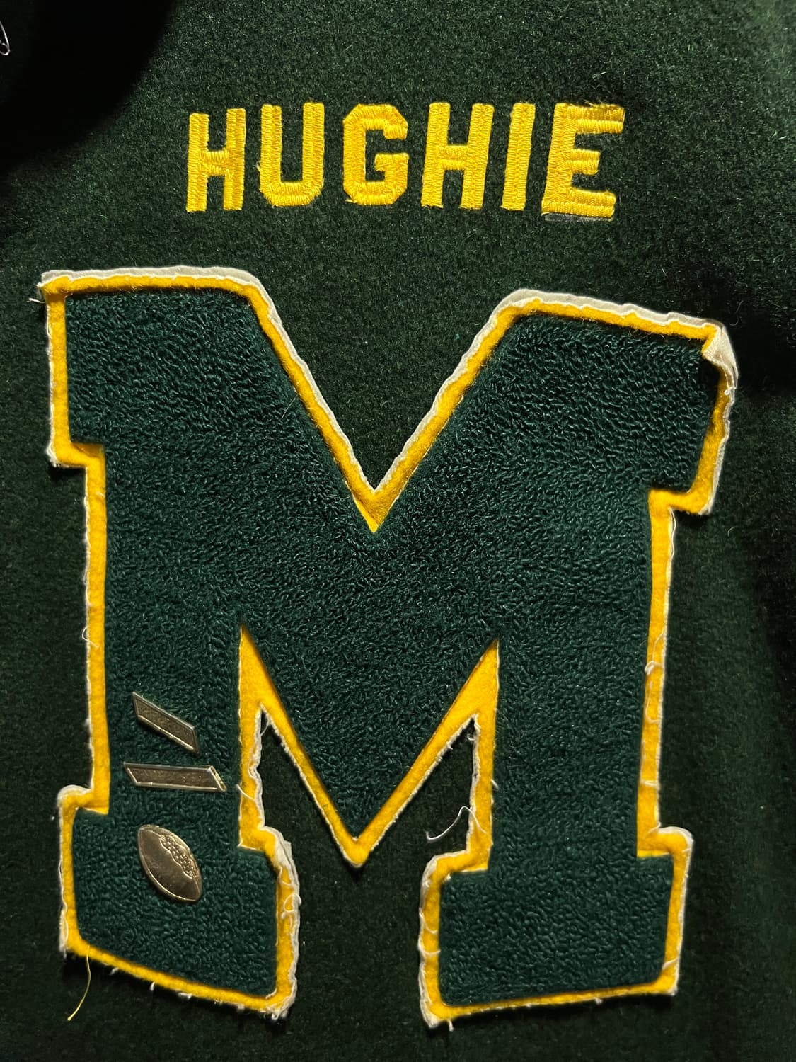 [L]Made in USA HUGHIE M 그린 바시티 자켓 상품이미지3