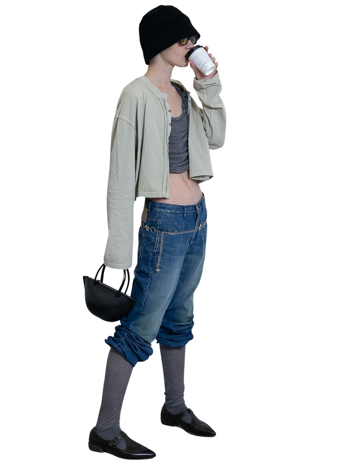 Perverze Front Lock Long-sleeve Tee / Be 상품이미지2