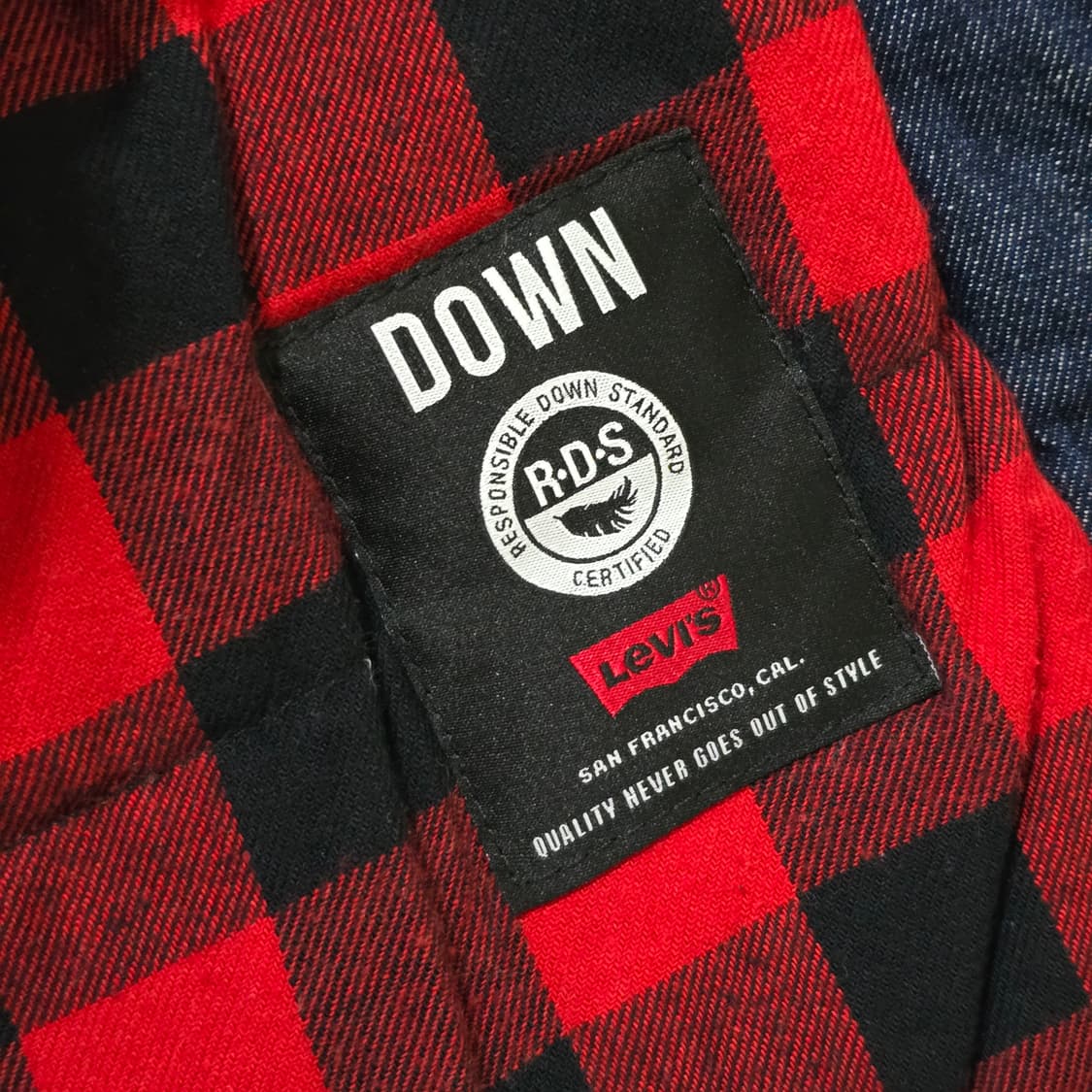 리바이스 구스다운 양털 트러커 자켓 진청 M 상품이미지5