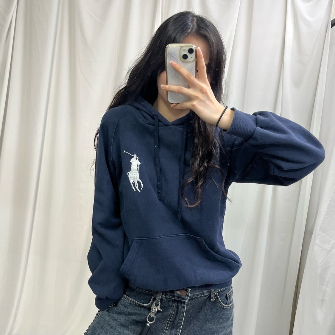 Polo navy big pony hoody 상품이미지3
