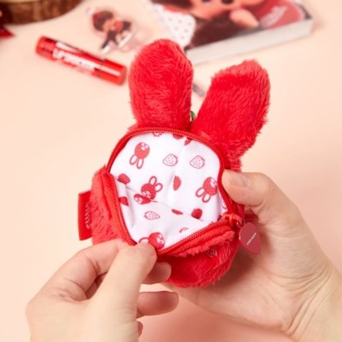 몬치치 딸기 치무탄 얼굴 파우치 키링 상품이미지2