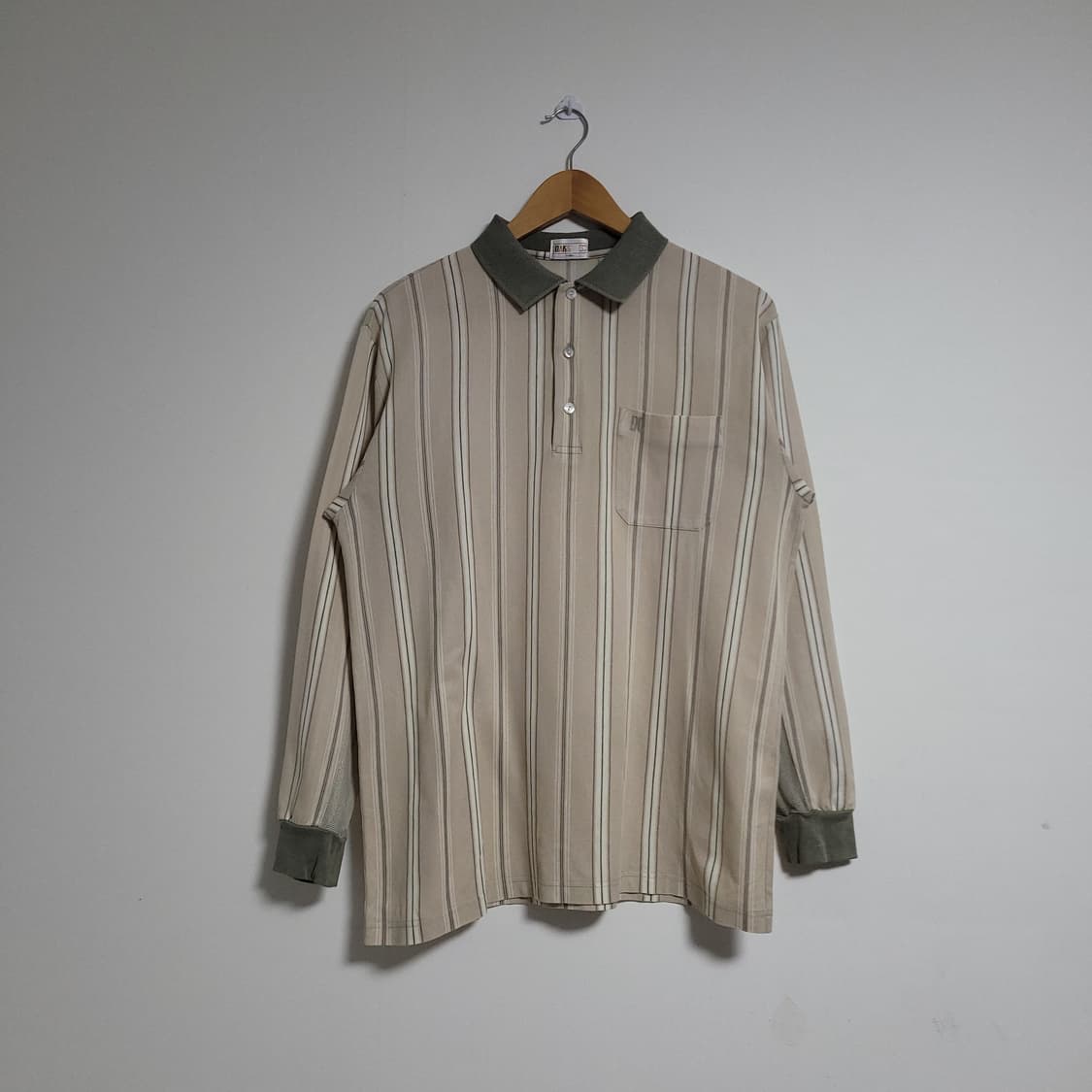 (95) DAKS 닥스 스트라이프 긴팔 카라 티셔츠 상품이미지1