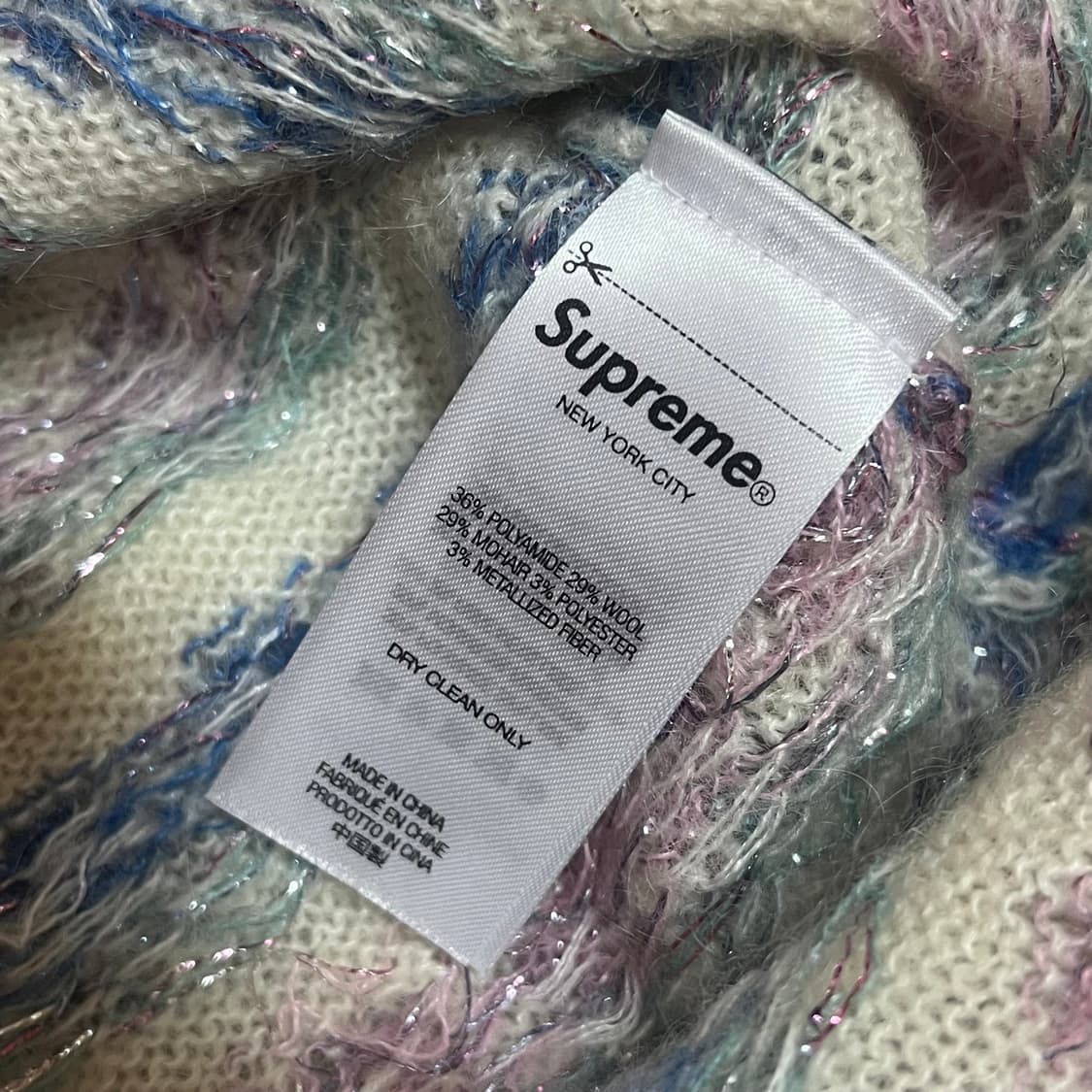 [M] 슈프림 플라워 메탈릭 스웨터 아이보리 니트 상품이미지4