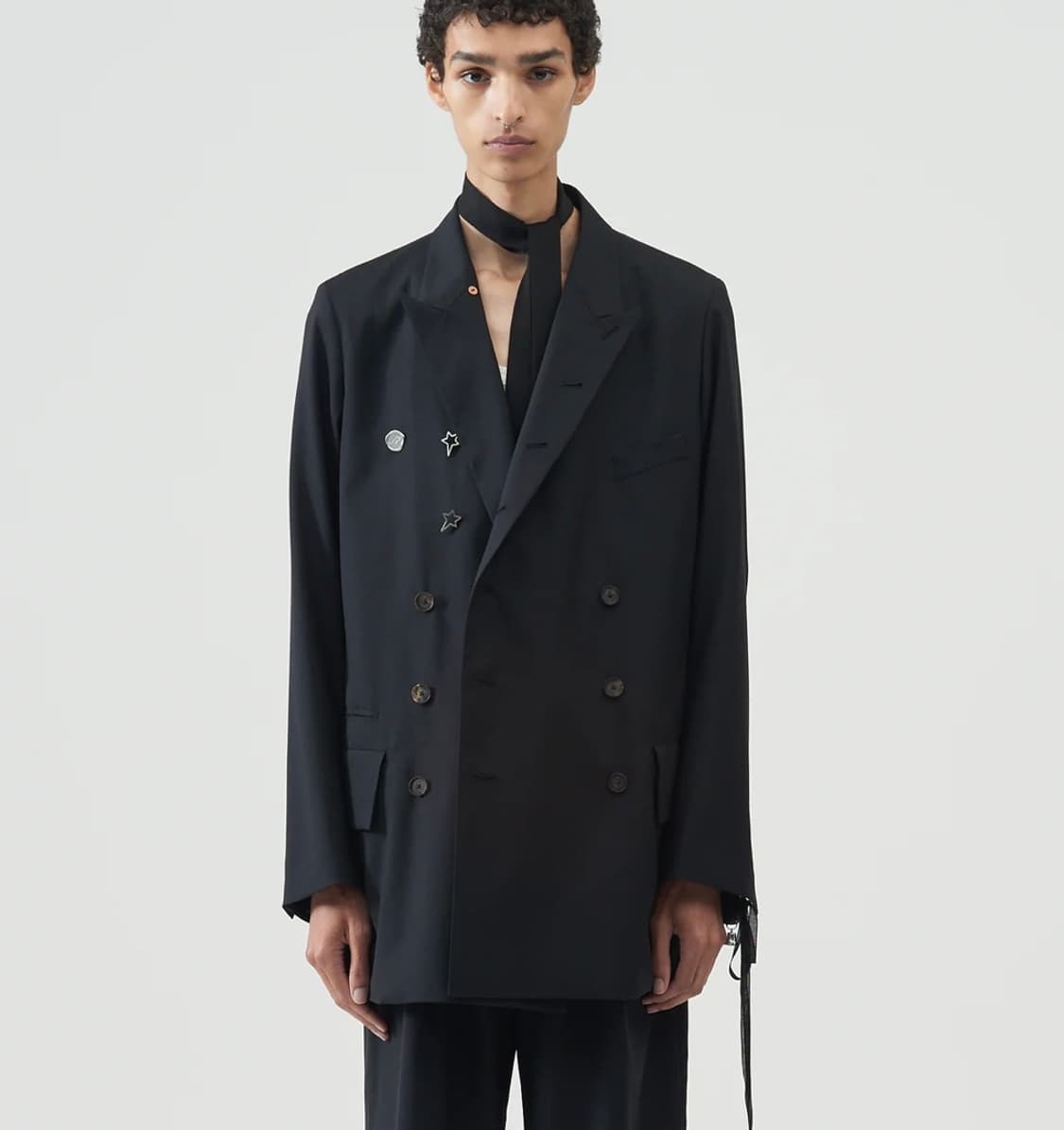 [1] Wool Double-Breasted Jacket - Black 상품이미지1