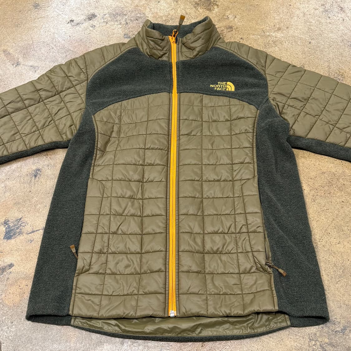 [정품/L] 노스페이스 퀼팅 패딩 플리스 자켓 카키 b18 상품이미지3