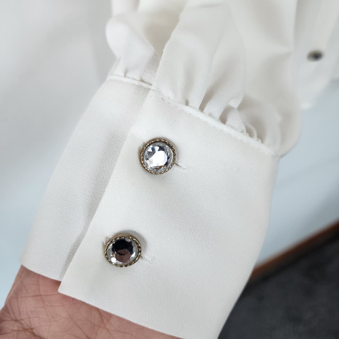 KERRI 레이스 카라 블라우스 아이보리 상품이미지2