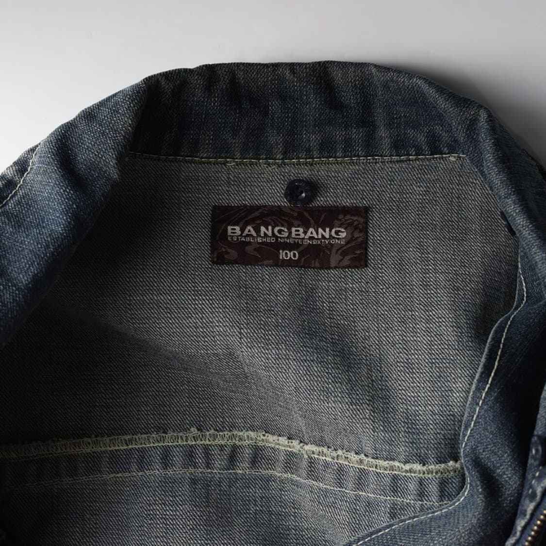 뱅뱅 빈티지 배색 포인트 워싱 데님 자켓 L 상품이미지5