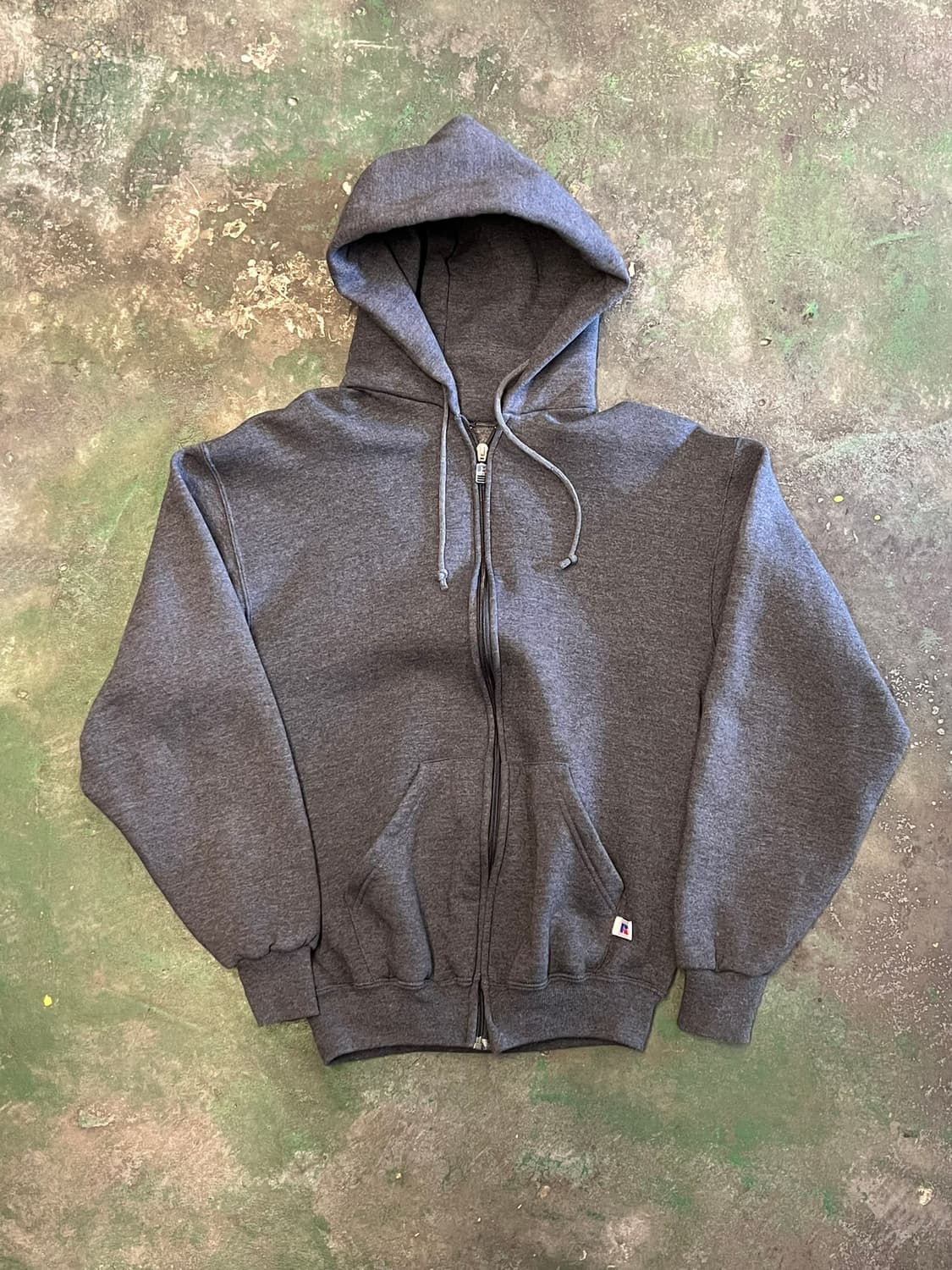 90's [M] 러셀 애슬레틱 빈티지 풀집 후드집업 블랭크 스웻 상품이미지1