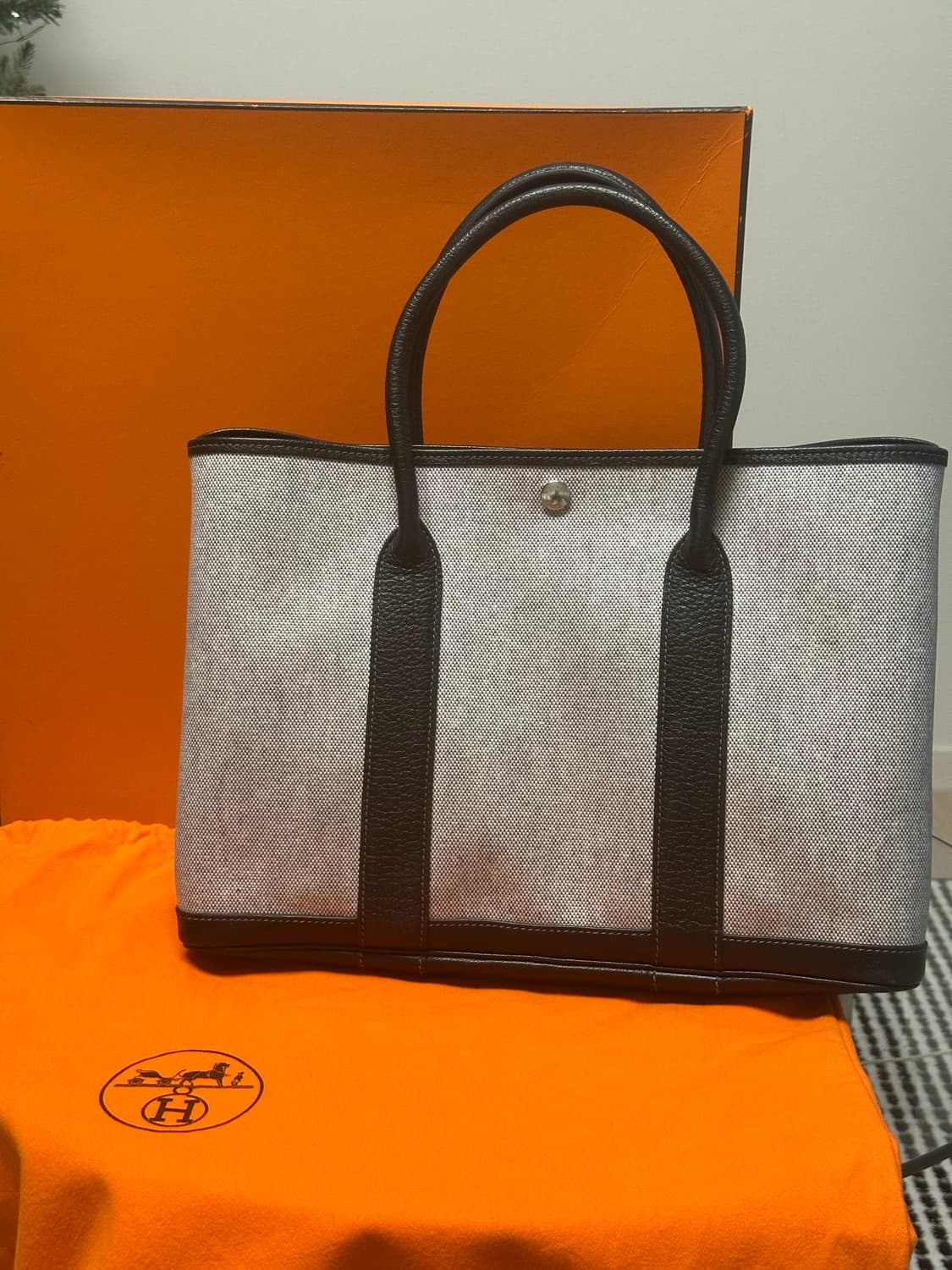 에르메스 가든 파티 바이킹 캔버스 네곤다 & 팔라듐 하드웨어 36 에크 상품이미지1