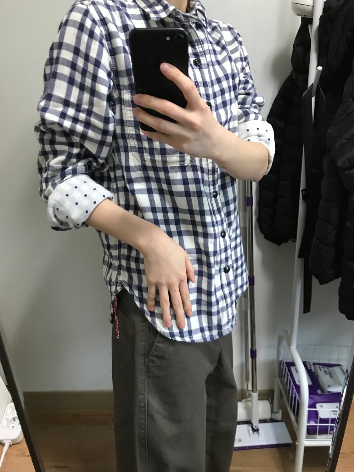 도트체크셔츠 상품이미지1
