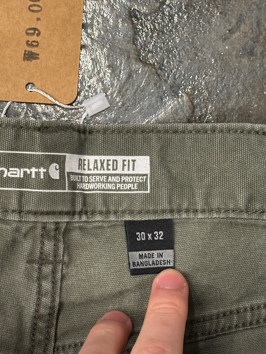 칼하트 릴렉스핏 워크팬츠 올리브 30x32 상품이미지4