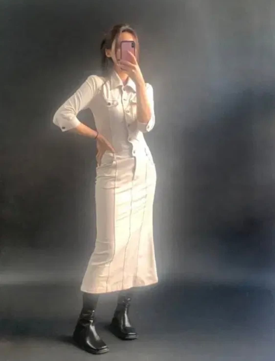 루루서울 스웨이드점프수트 아이보리 스몰 롱 상품이미지1