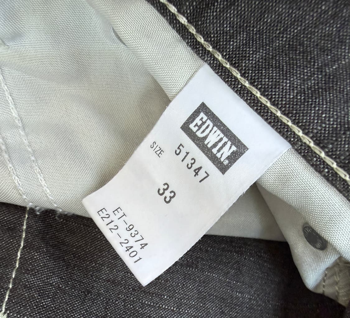 EDWIN 린넨 혼방 데님 팬츠 (W33) 상품이미지4