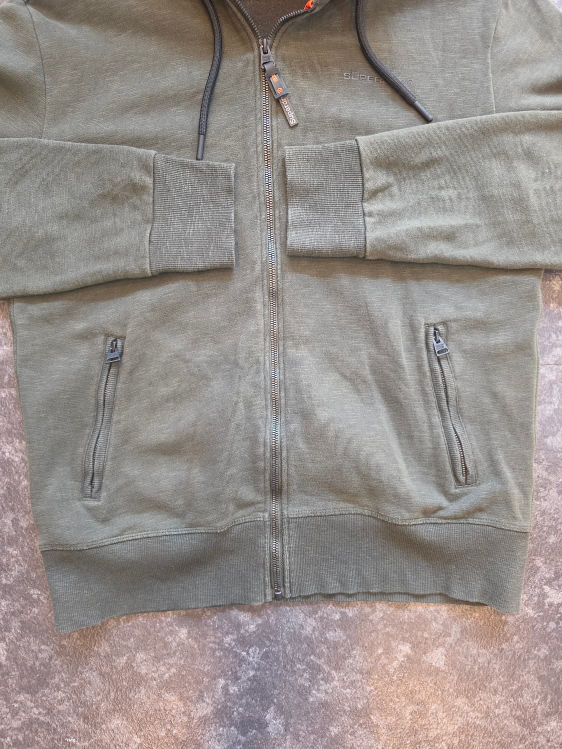 #슈퍼드라이 올리브 색상 후드집업 L사이즈 상품이미지2