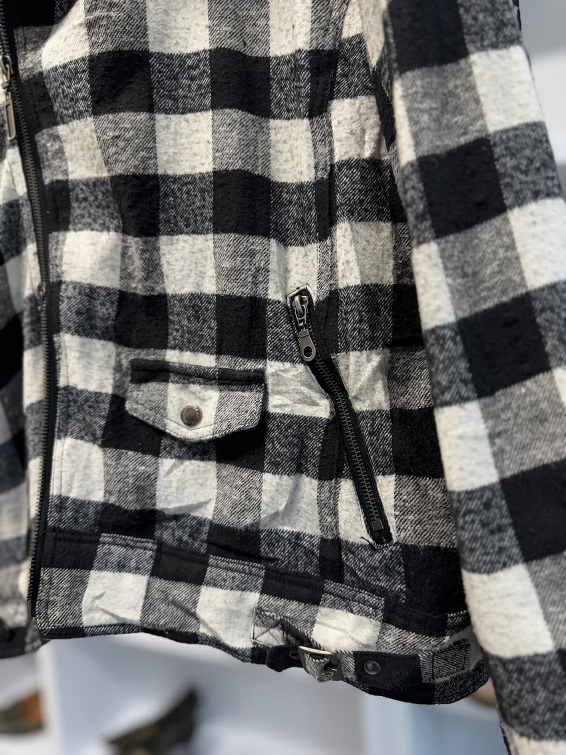 in the attic 체크 라이더 스타일 자켓 상품이미지4