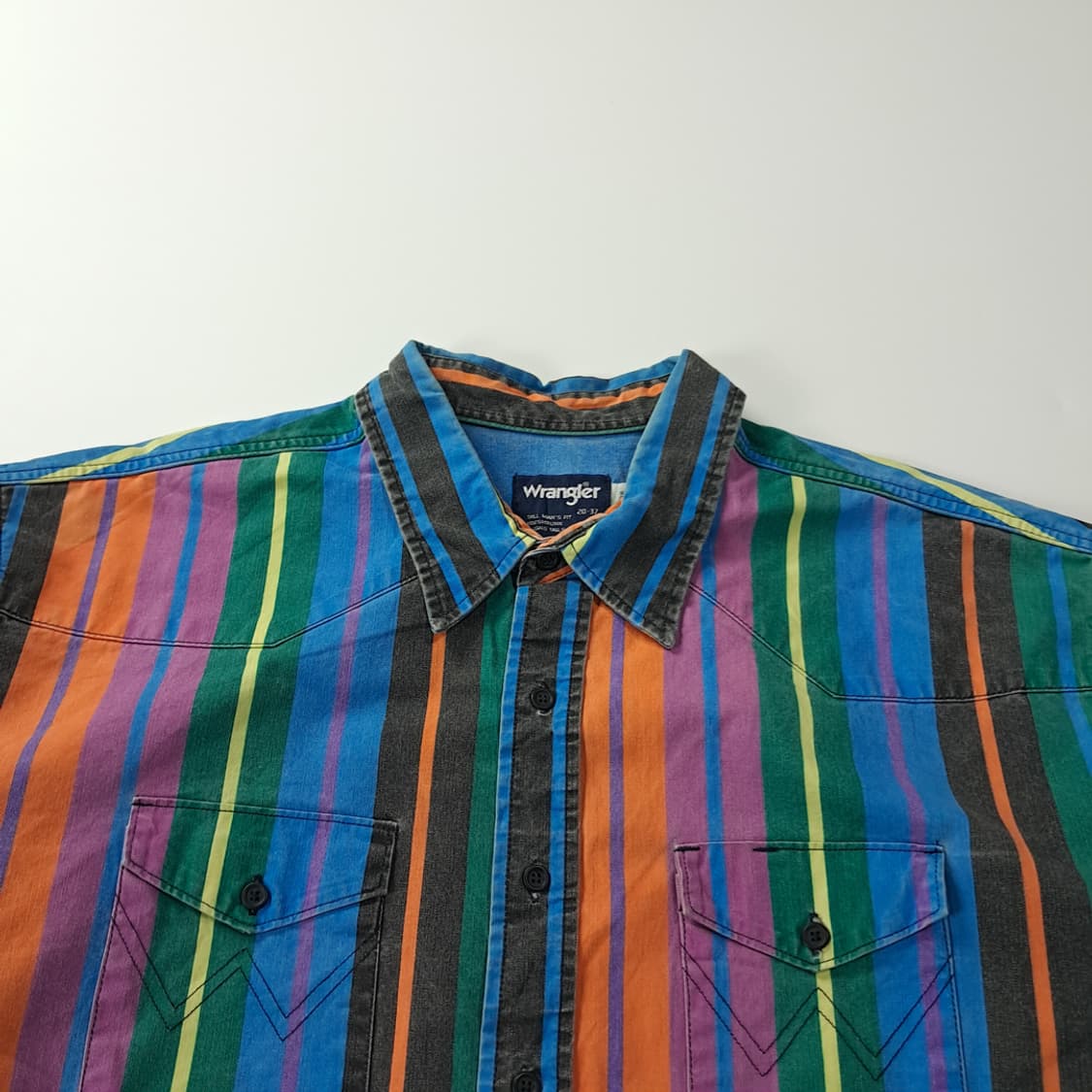 CK629 XL 랭글러 90s 웨스턴 레인보우 스트라이프 셔츠 남방 상품이미지2