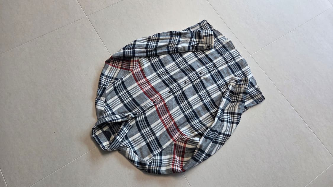 타임 옴므 블랙  체크 린넨 셔츠  상품이미지6