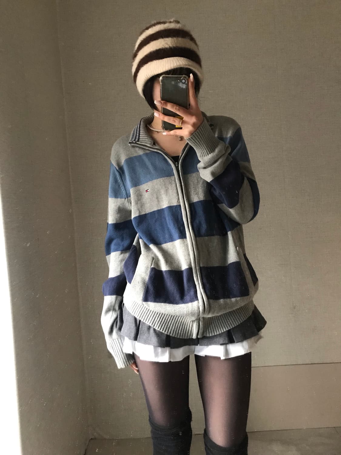 타미힐피거 스트라이프 니트집업 상품이미지1