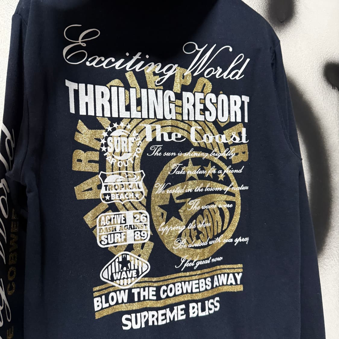 VTG 빈티지 y2k 멀티 프린팅 체크 안감 집업 후디 상품이미지5