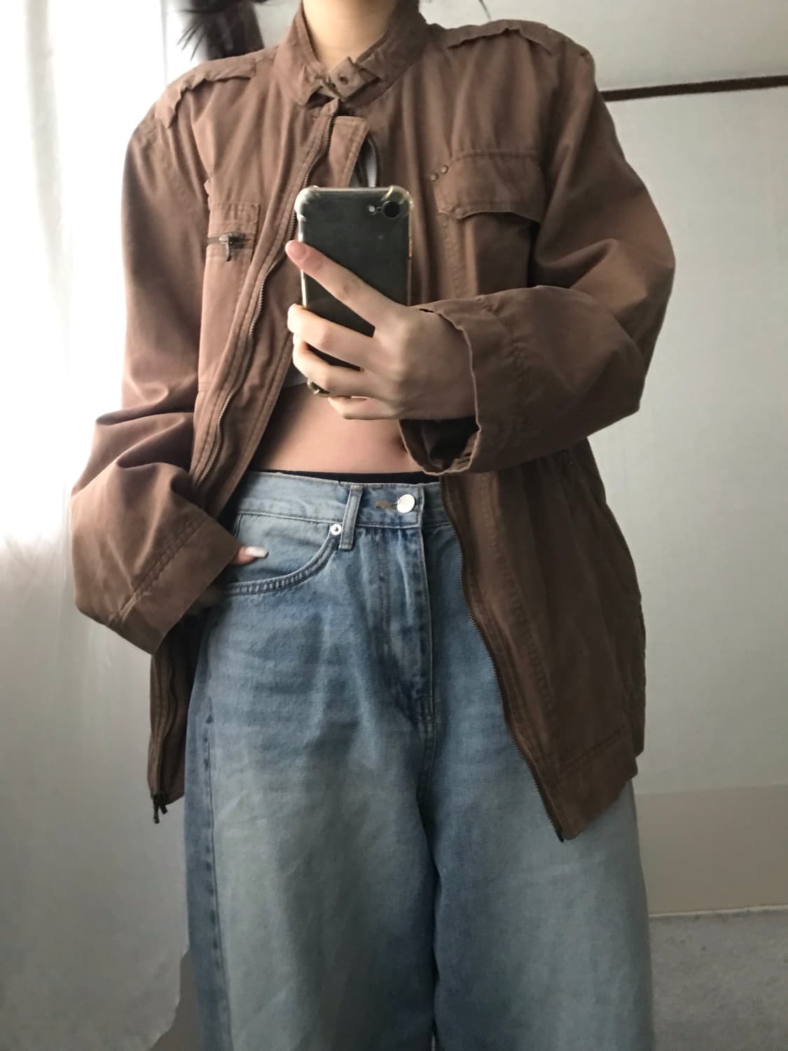 빈티지 브라운 넥버클 자켓 상품이미지2